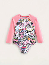 1pc New Fashion Young Girl Girls One-Piece Printed Swimsuit